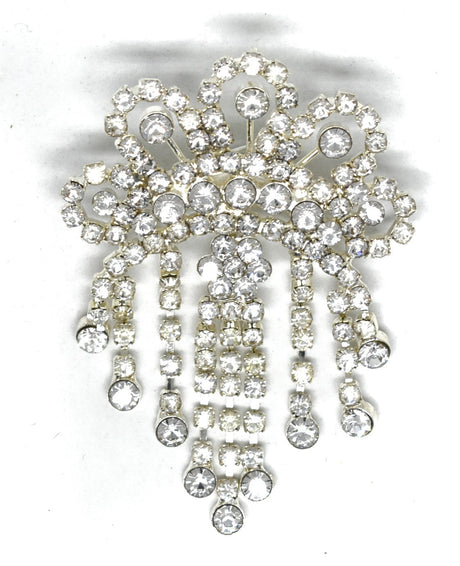 Rhinestone Crown Brooch Pin 3 x 2