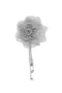 Organza Flower Piece with Beaded Fringe