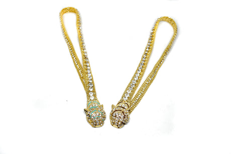 Rhinestone Tiger Metal Applique