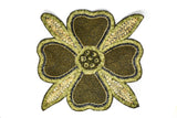 Beaded Floral Sew-On Applique 8x8