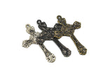 Decorative Floral Cross Pendant 2.13" x 1.45"