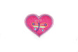 Iron-On Heart Applique Pink Butterfly 2.75 x 2