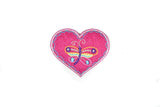 Iron-On Heart Applique Pink Butterfly 2.75 x 2