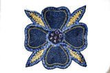 Beaded Floral Sew-On Applique 8x8