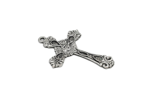 Decorative Floral Cross Pendant 2.13" x 1.45"