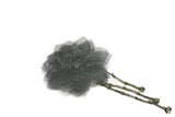 Organza Flower Piece with Beaded Fringe