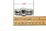 Rhinestone Brooch Pin Chunky Rectangular 2.5in