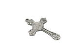 Decorative Floral Cross Pendant 2.13" x 1.45"