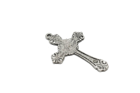 Decorative Floral Cross Pendant 2.13" x 1.45"