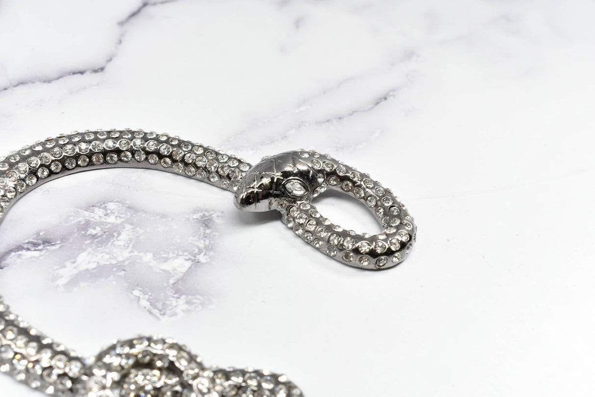 Rhinestone Snake Buckle 4 1/8" x 3 3/4"