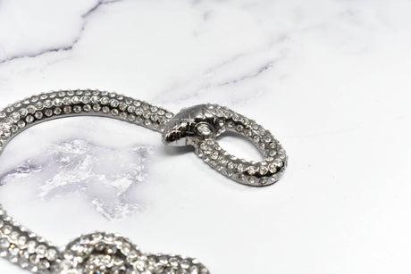 Rhinestone Snake Buckle 4 1/8" x 3 3/4"