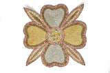 Beaded Floral Sew-On Applique 8x8