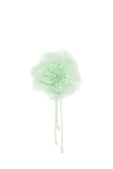 Organza Flower Piece with Beaded Fringe