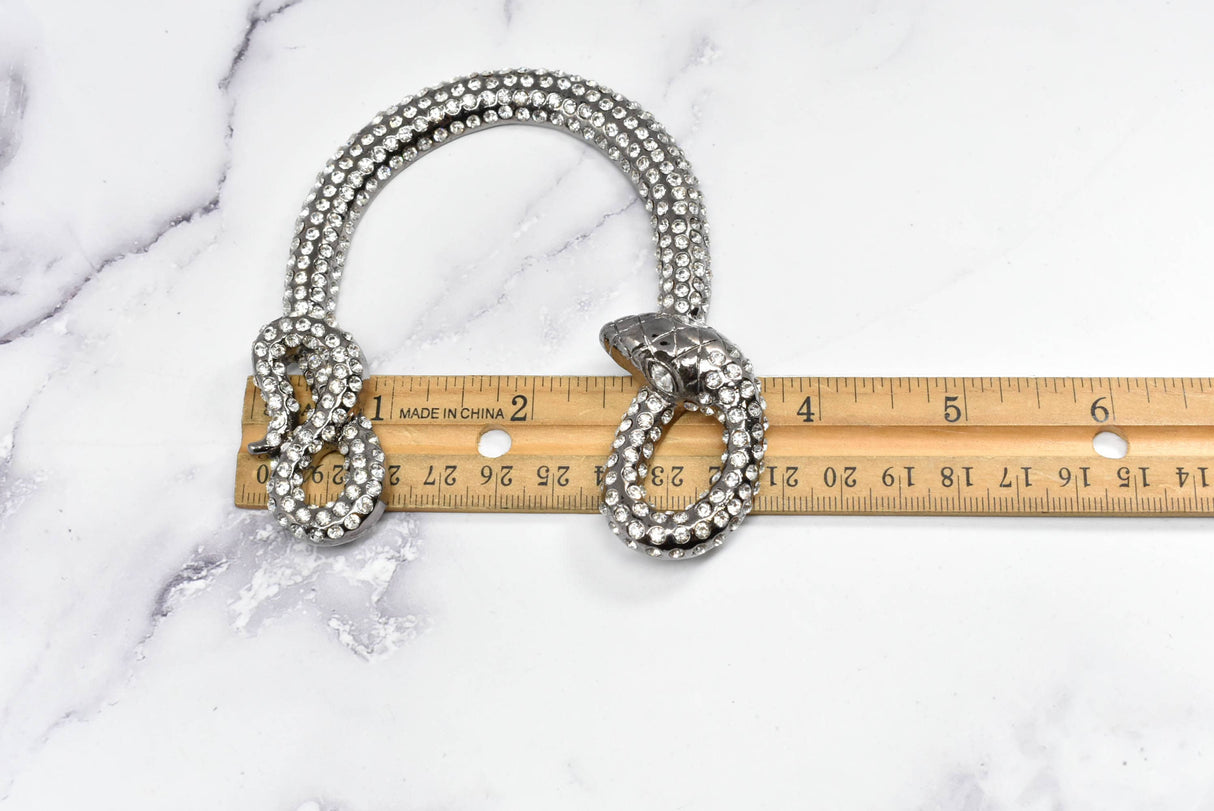 Rhinestone Snake Buckle 4 1/8" x 3 3/4"