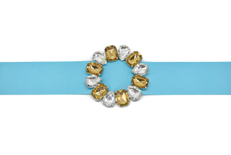 Round Gemstone Ribbon Slider 2.75"