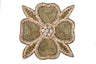 Beaded Floral Sew-On Applique 8x8