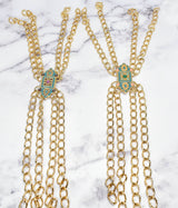 Gold Chain Applique Fancy Dress Trim