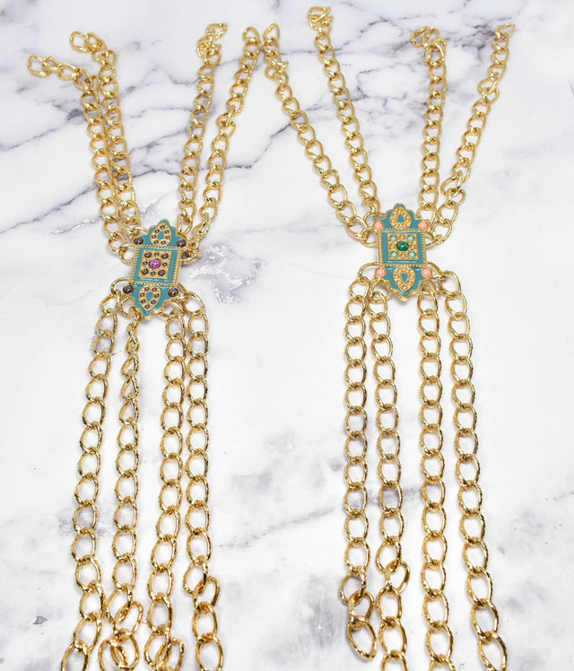 Gold Chain Applique Fancy Dress Trim