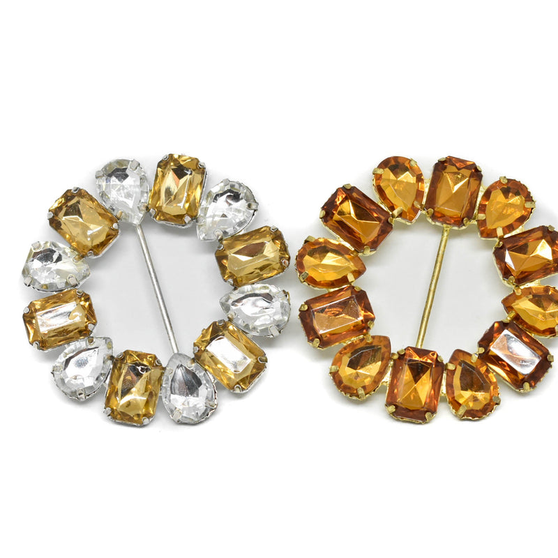 Round Gemstone Ribbon Slider 2.75"