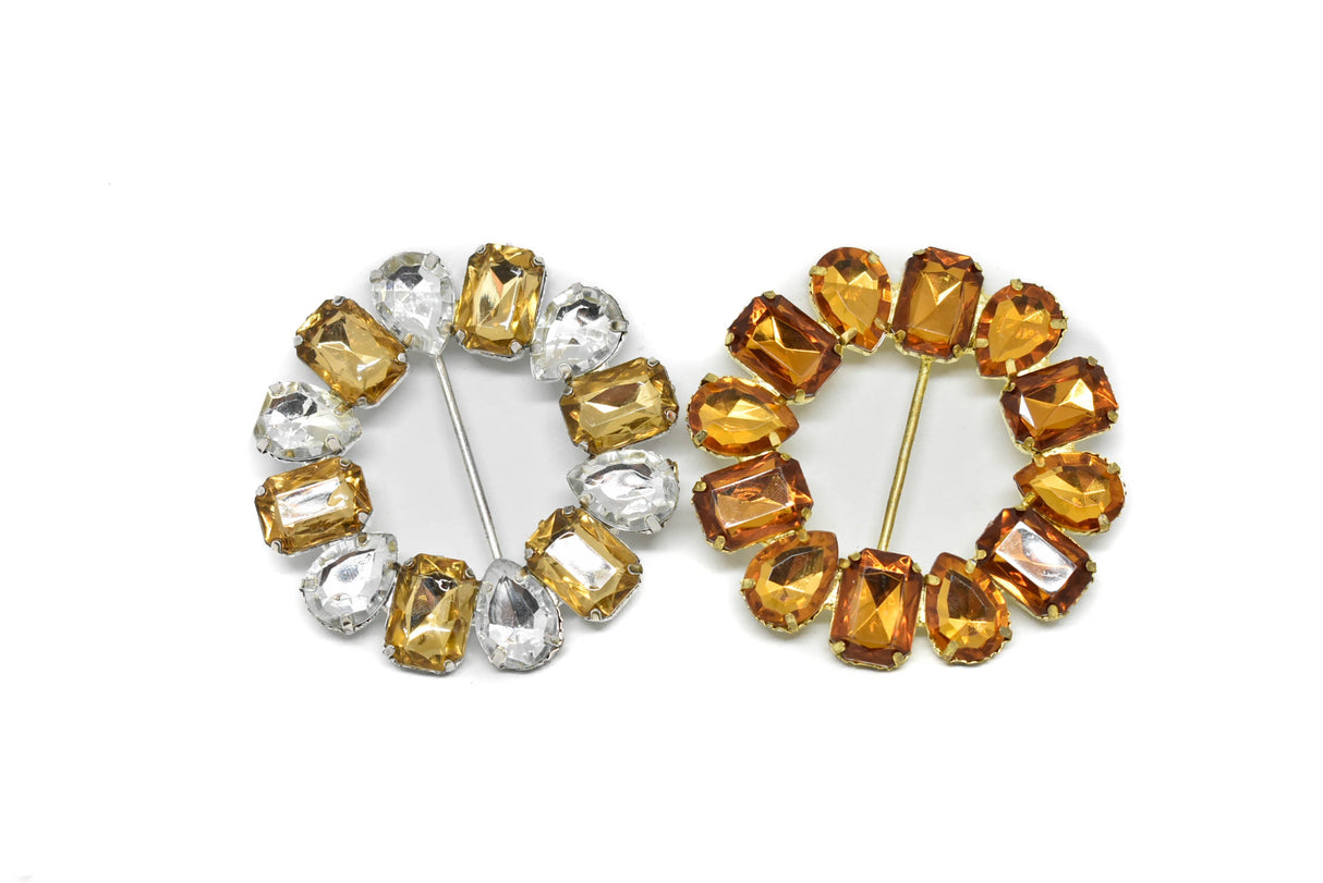 Round Gemstone Ribbon Slider 2.75"