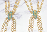 Gold Chain Applique Fancy Dress Trim