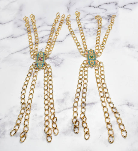 Gold Chain Applique Fancy Dress Trim