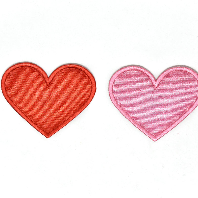 Heart Patch Iron-On Red Pink 2.50 x 2