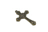 Decorative Floral Cross Pendant 2.13" x 1.45"