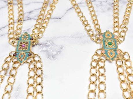 Gold Chain Applique Fancy Dress Trim