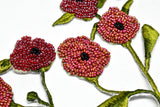 Beaded Rose Flower Applique Set