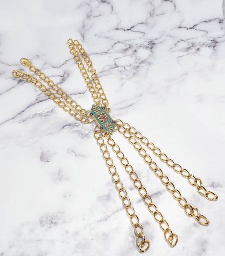 Gold Chain Applique Fancy Dress Trim