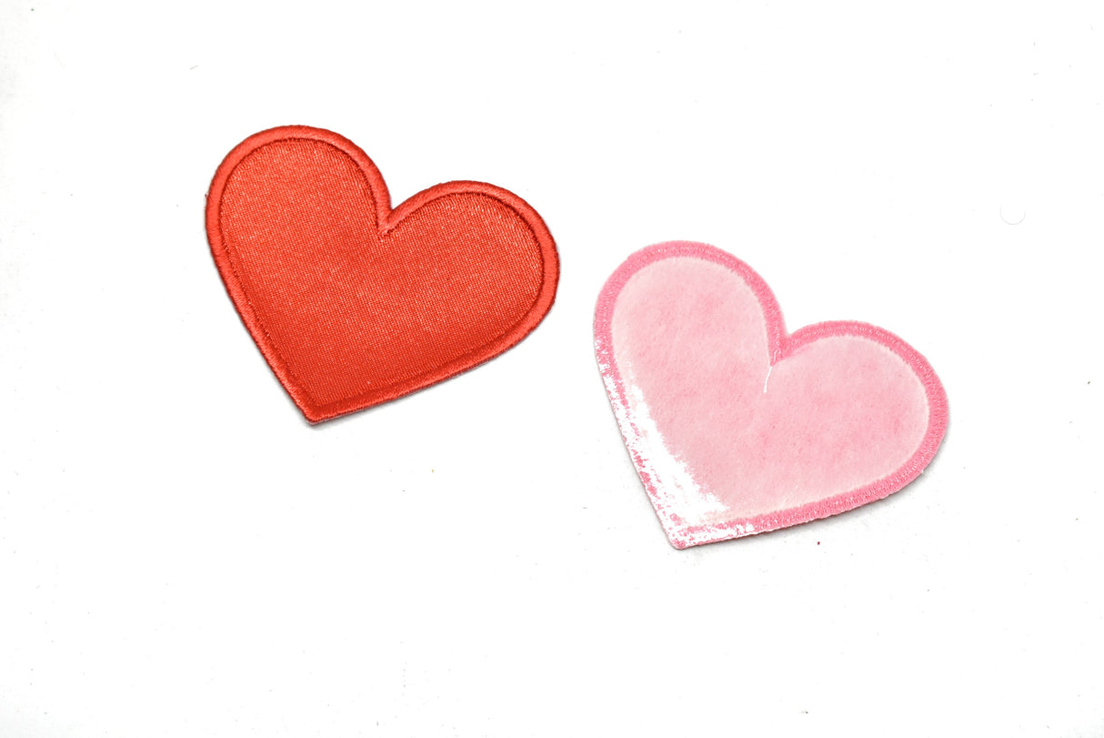 Heart Patch Iron-On Red Pink 2.50 x 2