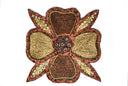 Beaded Floral Sew-On Applique 8x8