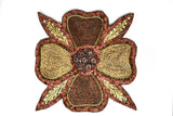 Beaded Floral Sew-On Applique 8x8
