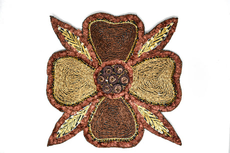 Beaded Floral Sew-On Applique 8x8