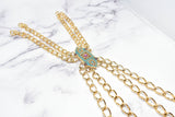 Gold Chain Applique Fancy Dress Trim