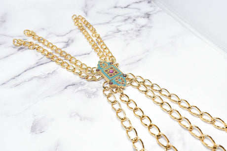 Gold Chain Applique Fancy Dress Trim