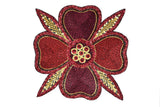 Beaded Floral Sew-On Applique 8x8