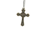 Decorative Floral Cross Pendant 2.13" x 1.45"