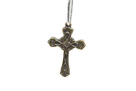 Decorative Floral Cross Pendant 2.13" x 1.45"