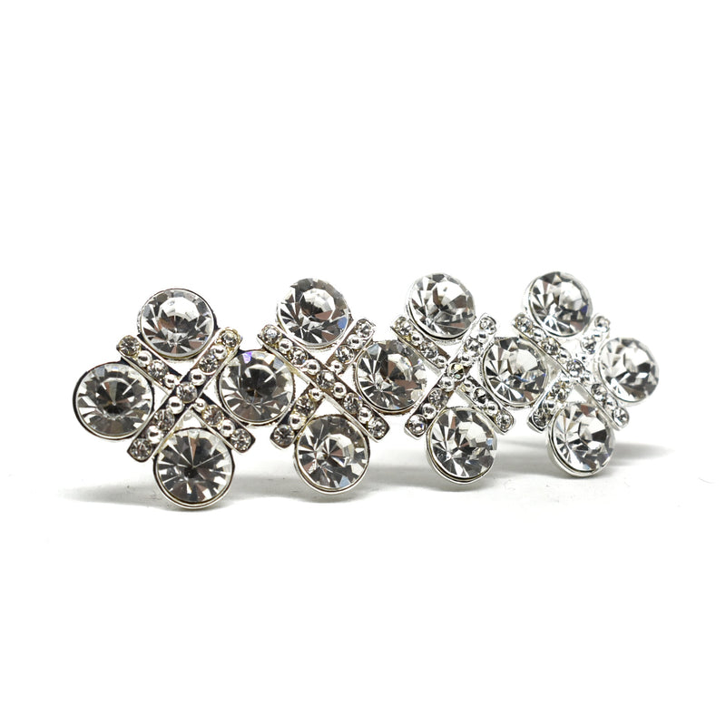Crystal Rhinestone Brooch Pin 3in x 1in