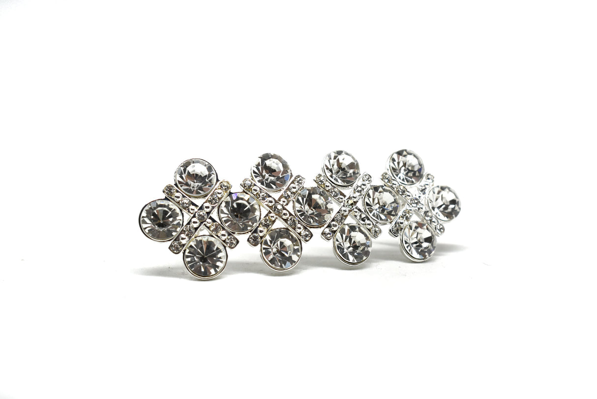 Crystal Rhinestone Brooch Pin 3in x 1in