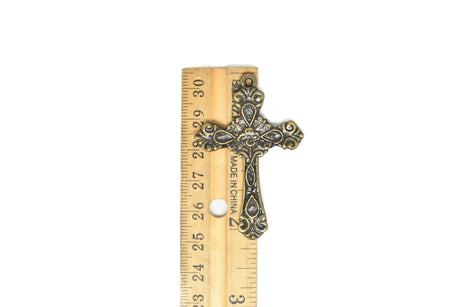 Decorative Floral Cross Pendant 2.13" x 1.45"