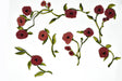 Beaded Rose Flower Applique Set