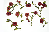 Beaded Rose Flower Applique Set