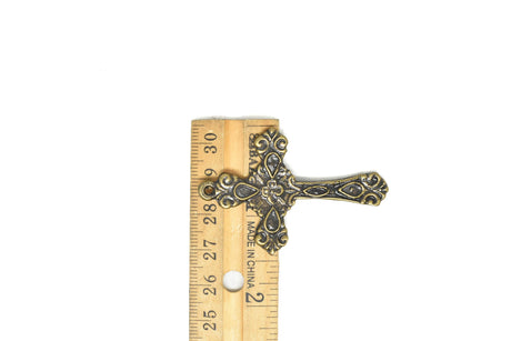 Decorative Floral Cross Pendant 2.13" x 1.45"