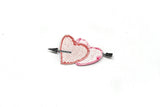 Heart Arrow Patch Applique Pink Red 3 x 1.5