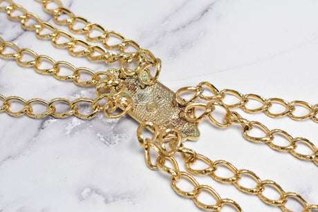 Gold Chain Applique Fancy Dress Trim