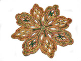 Beaded Floral Applique 8 Inch