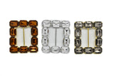 Gemstone Ribbon Slider Square Amber 3.40" x 3"